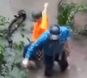 A baby deer lucky to be saved from the flood by a man_part2